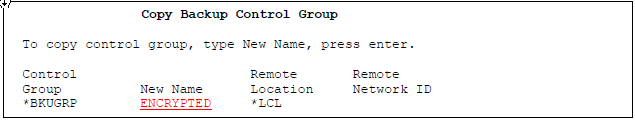 Copy Backup Control Group