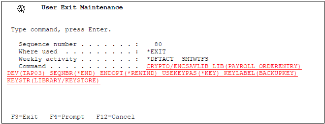 User Exit Maintenance